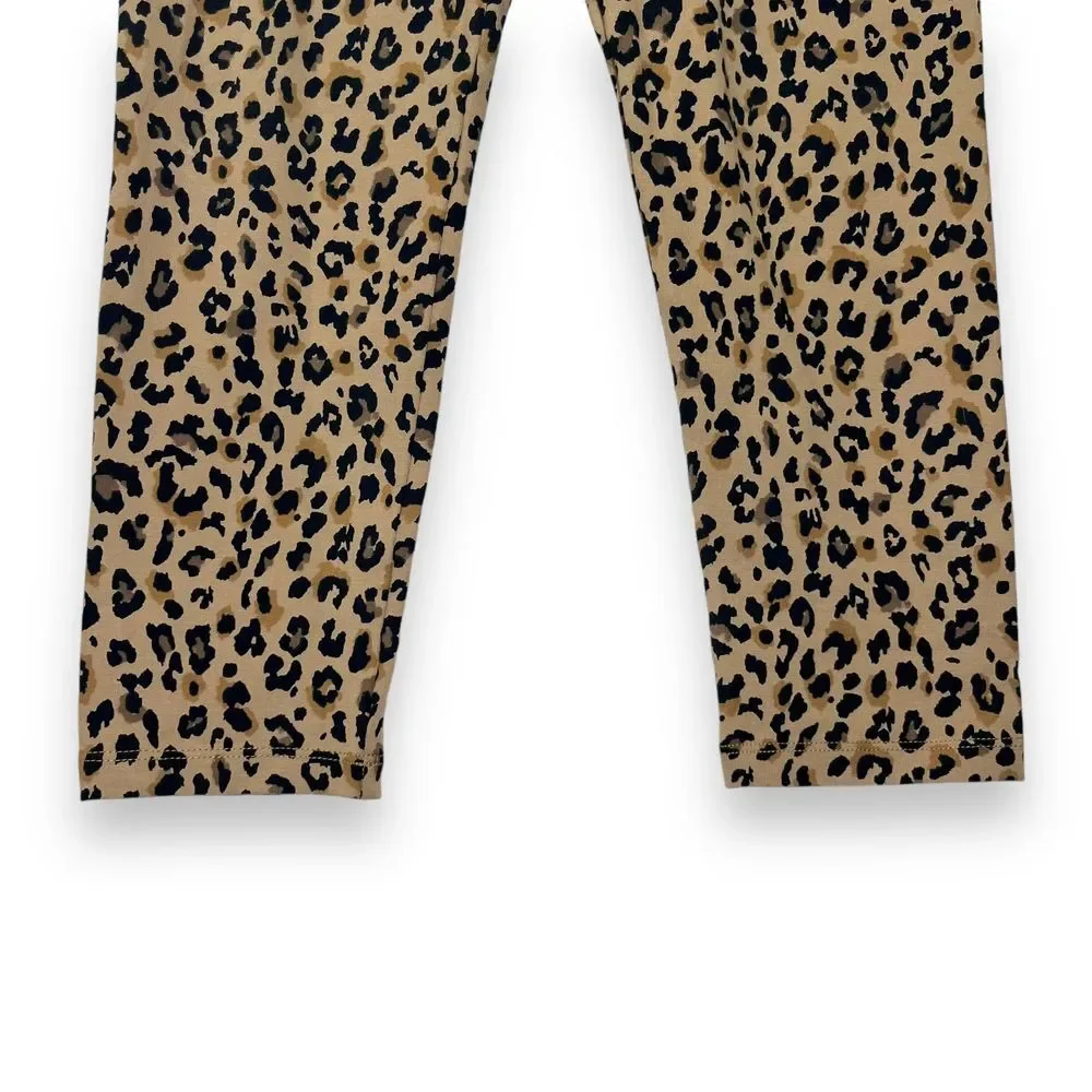 J. Crew‎ NWOT Cropped Leopard Leggings Cotton Women's Size Small